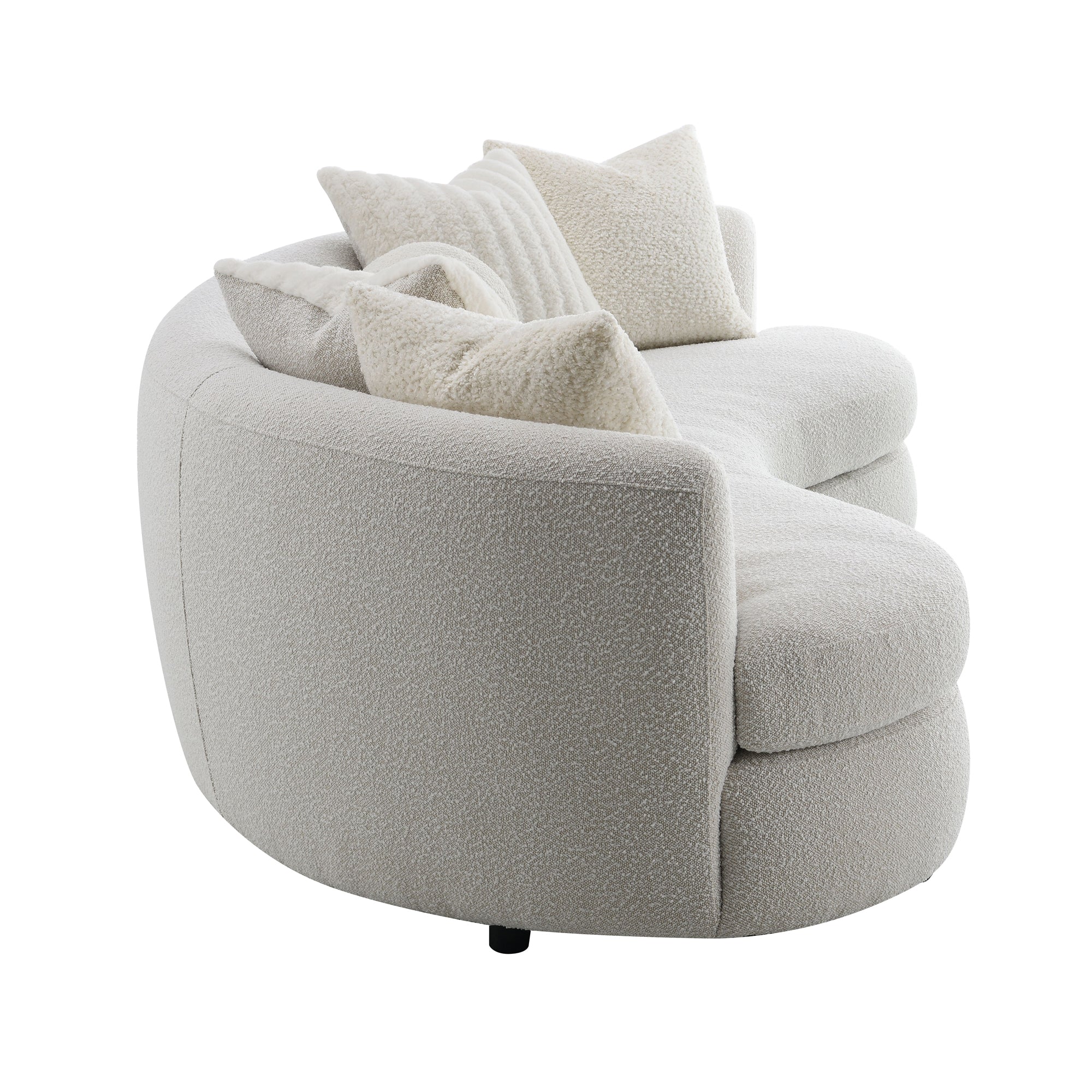 Plush beige couch in the shape of cashews