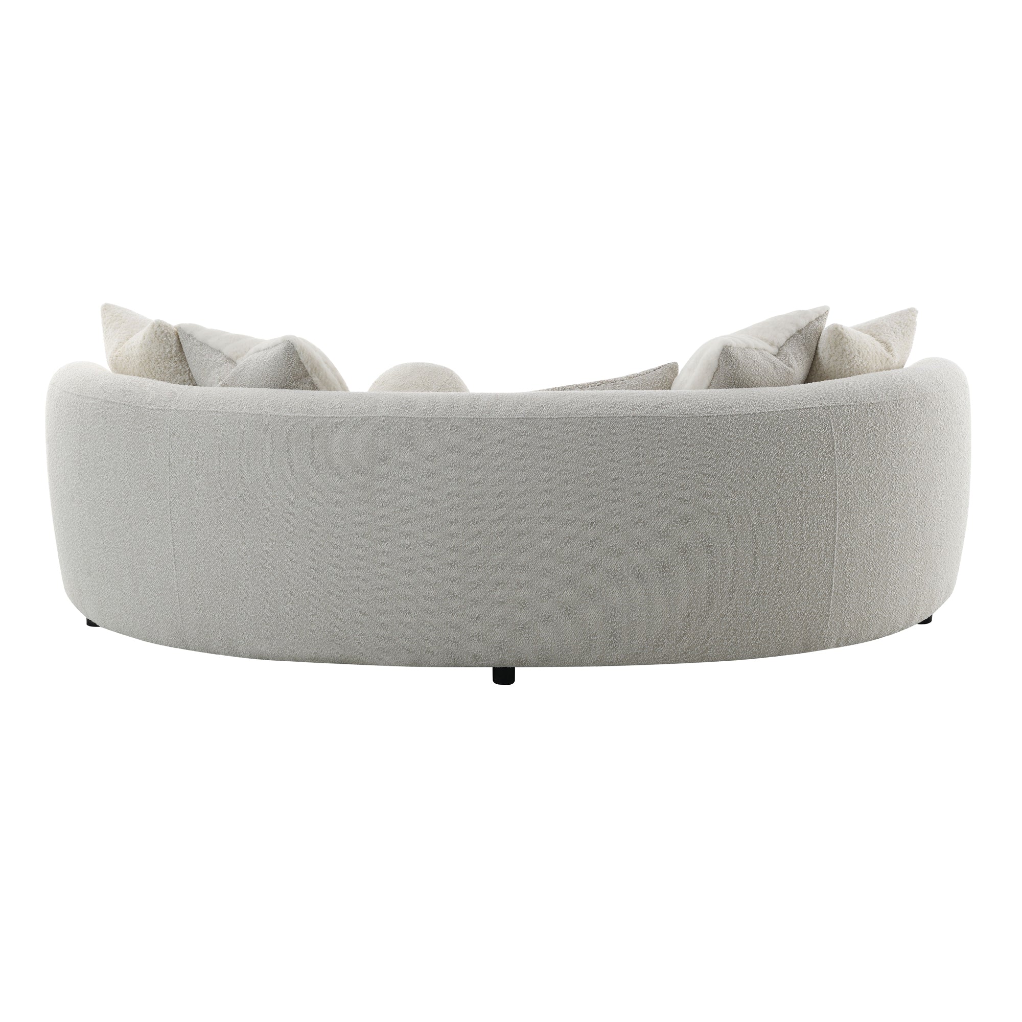 Plush beige couch in the shape of cashews