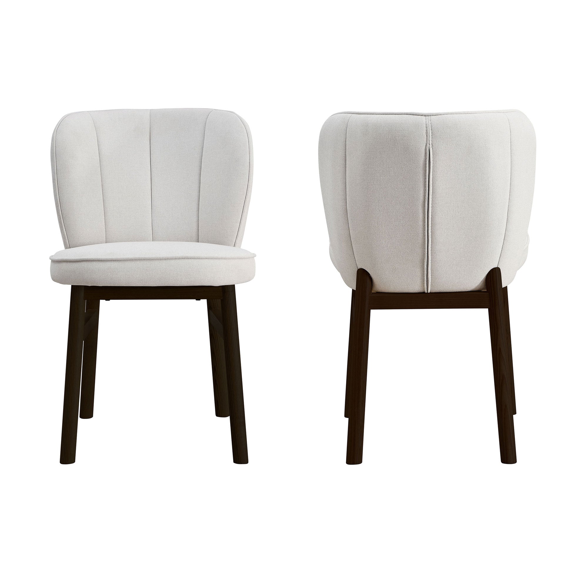 Ash Wood - Framed Shell Dining Chairs (Set of 2): Upholstered Elegance 2 Color