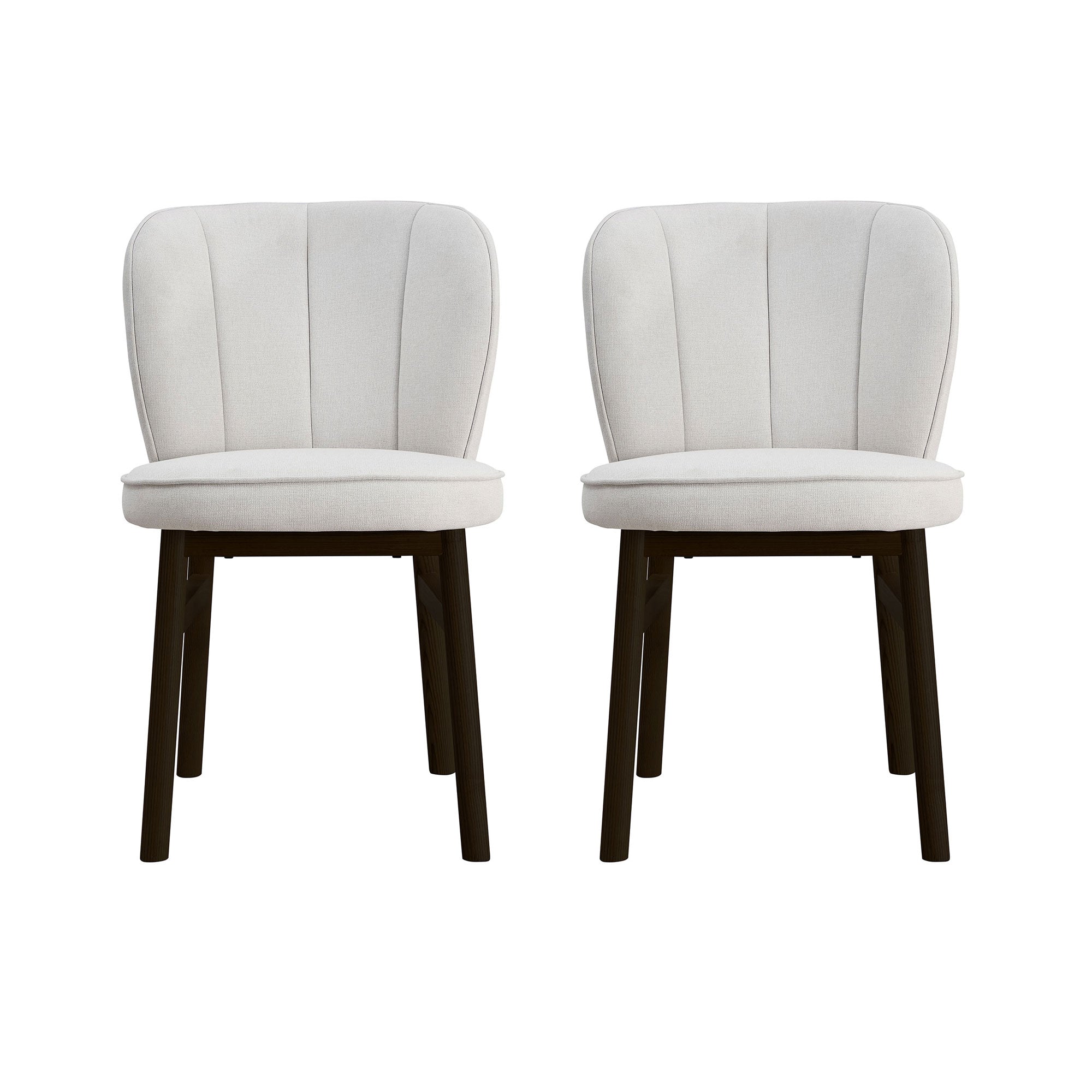Ash Wood - Framed Shell Dining Chairs (Set of 2): Upholstered Elegance 2 Color