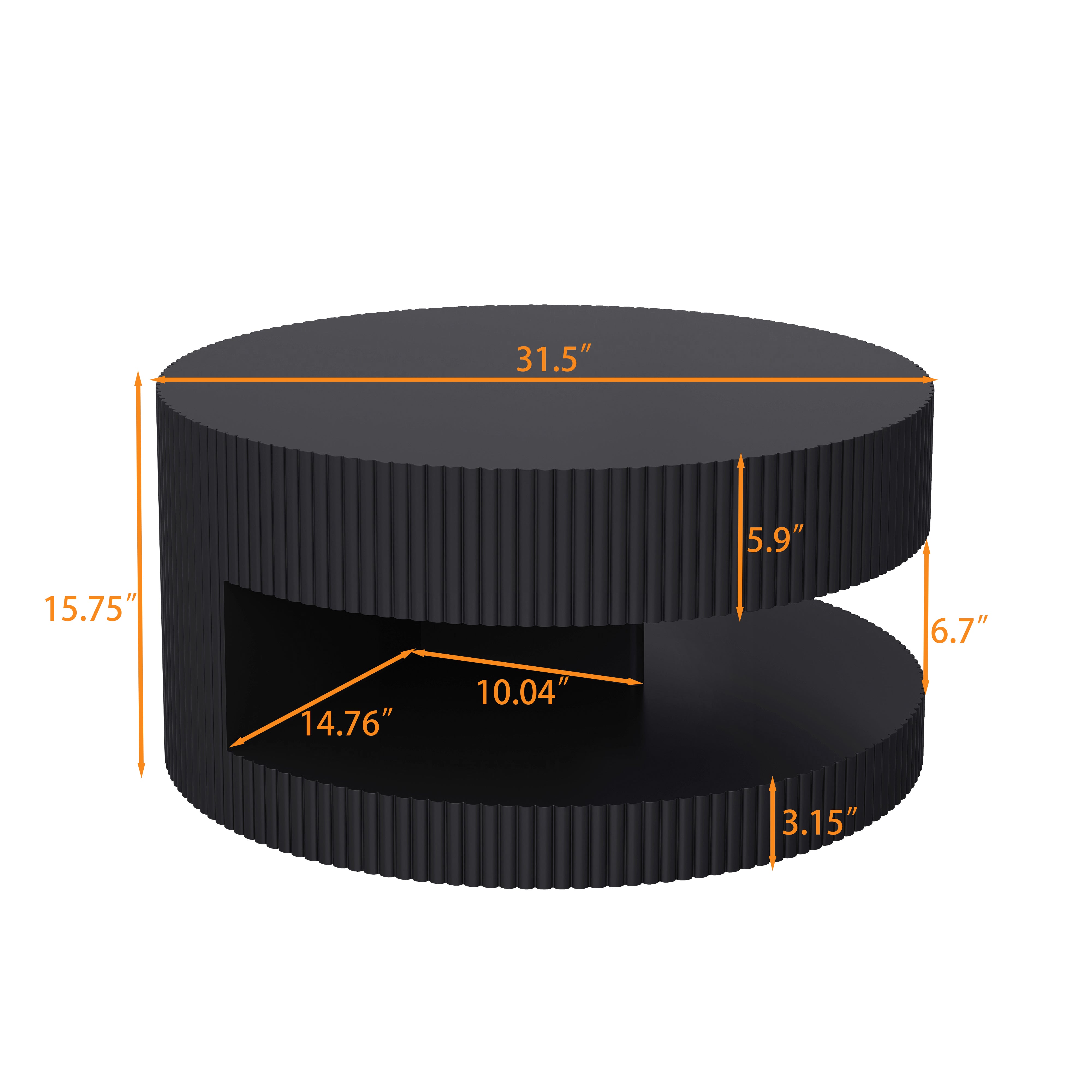Living Room Coffee Table - 31.5'', Round with Storage