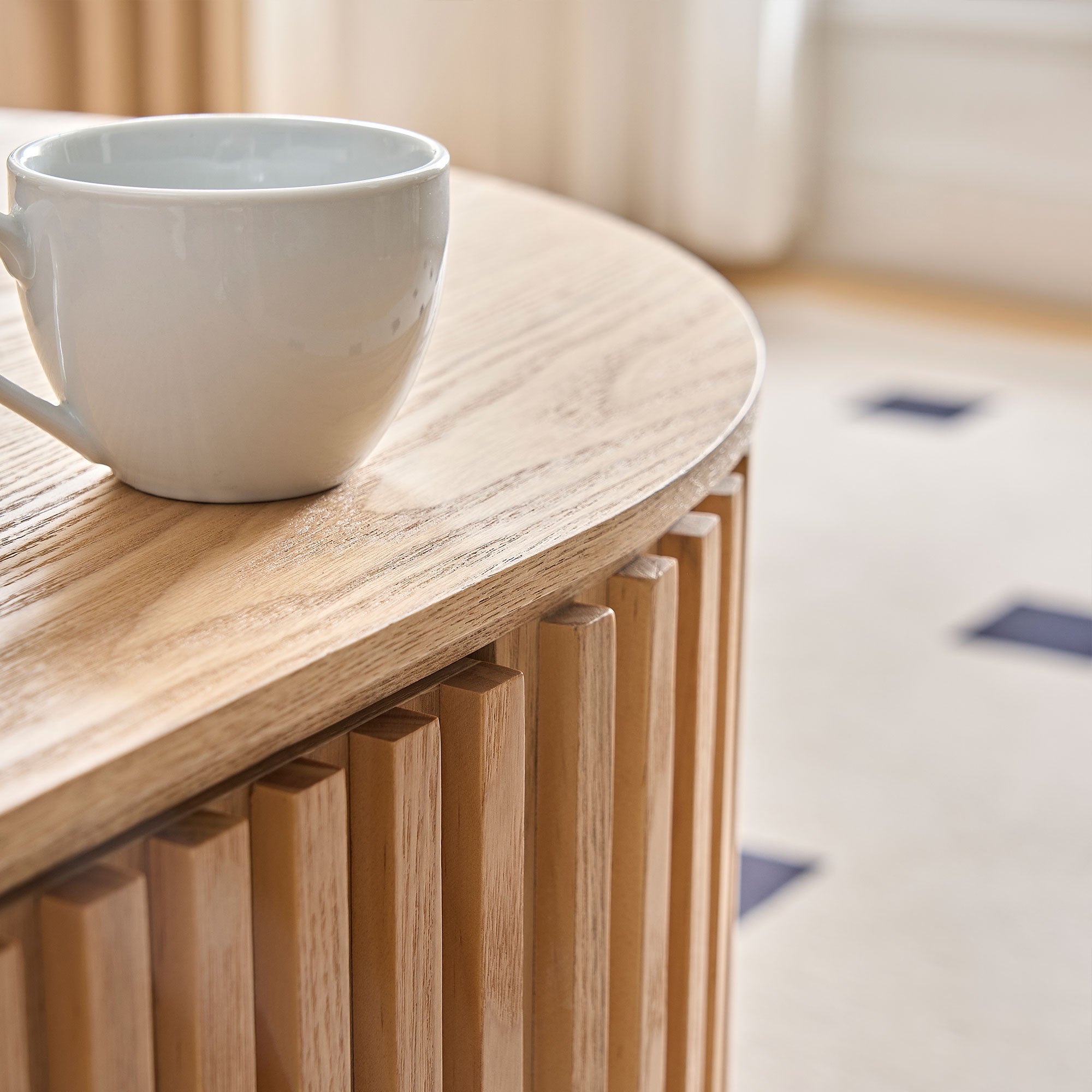 Oval Wood Coffee Table With Drawer Mid Century Modern Coffee Table Unique Coffee Table for Living Room Furniture, Tea Table