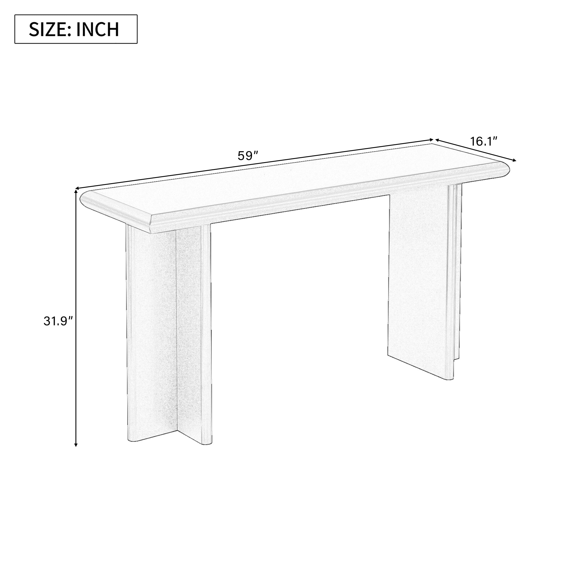 Modern Entryway Table with L-Shaped Legs