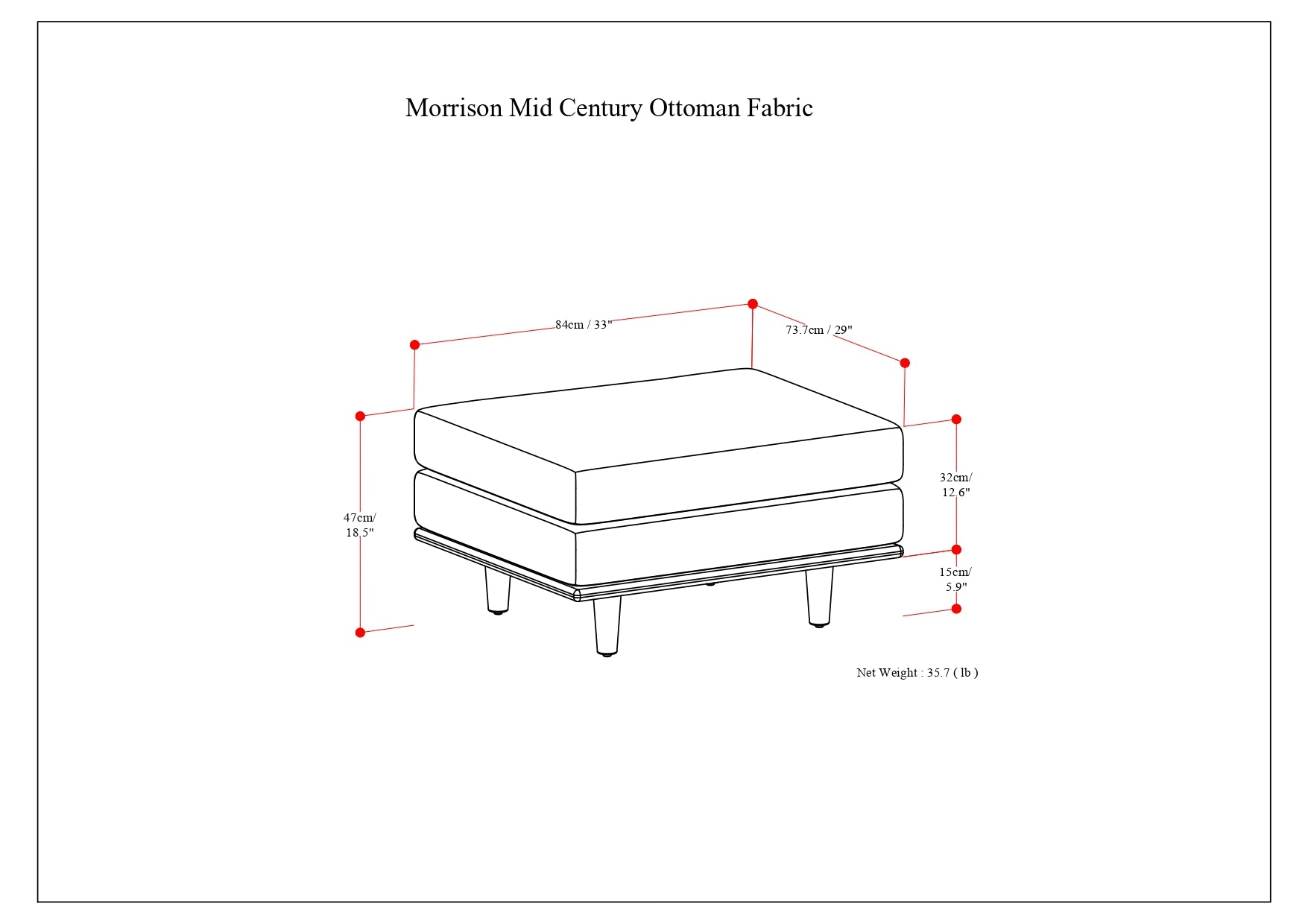 Morrison 72-inch Sofa and Ottoman
